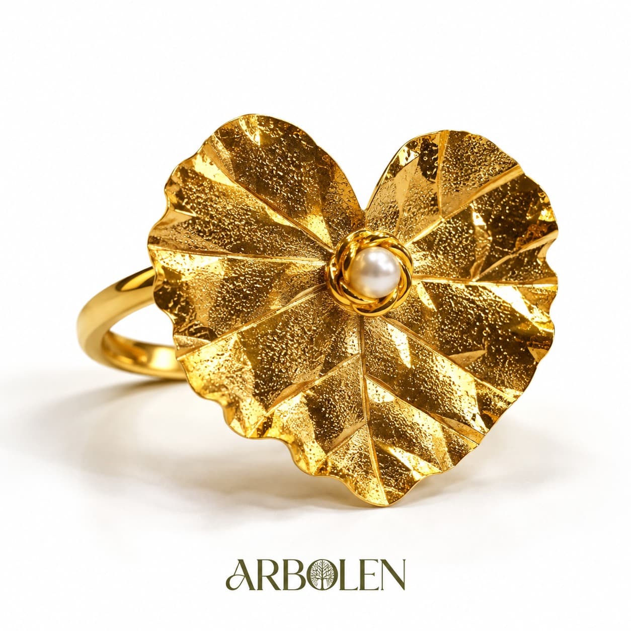 Anillo hoja de corazon
