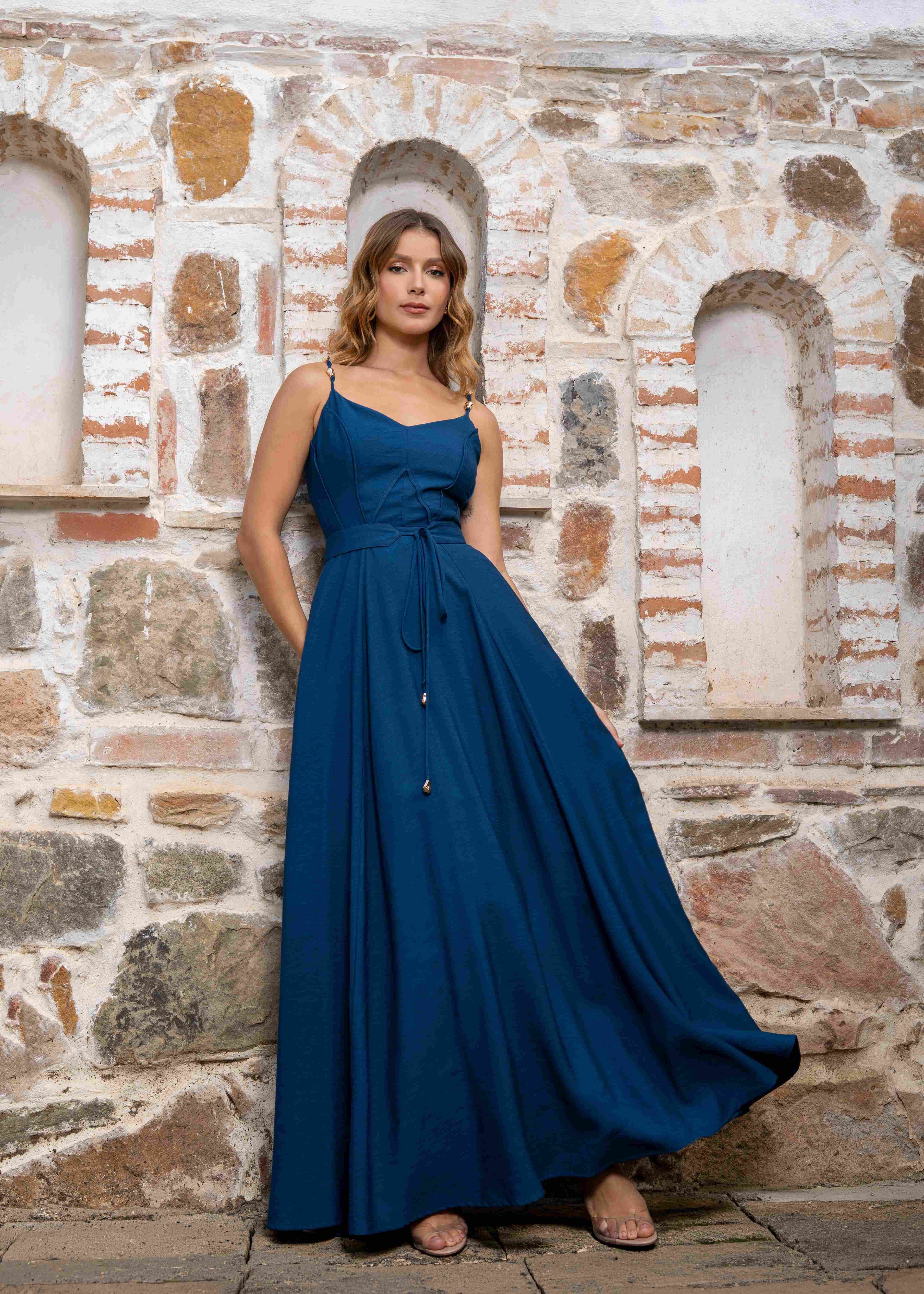 VESTIDO ALESKA PETROLEO