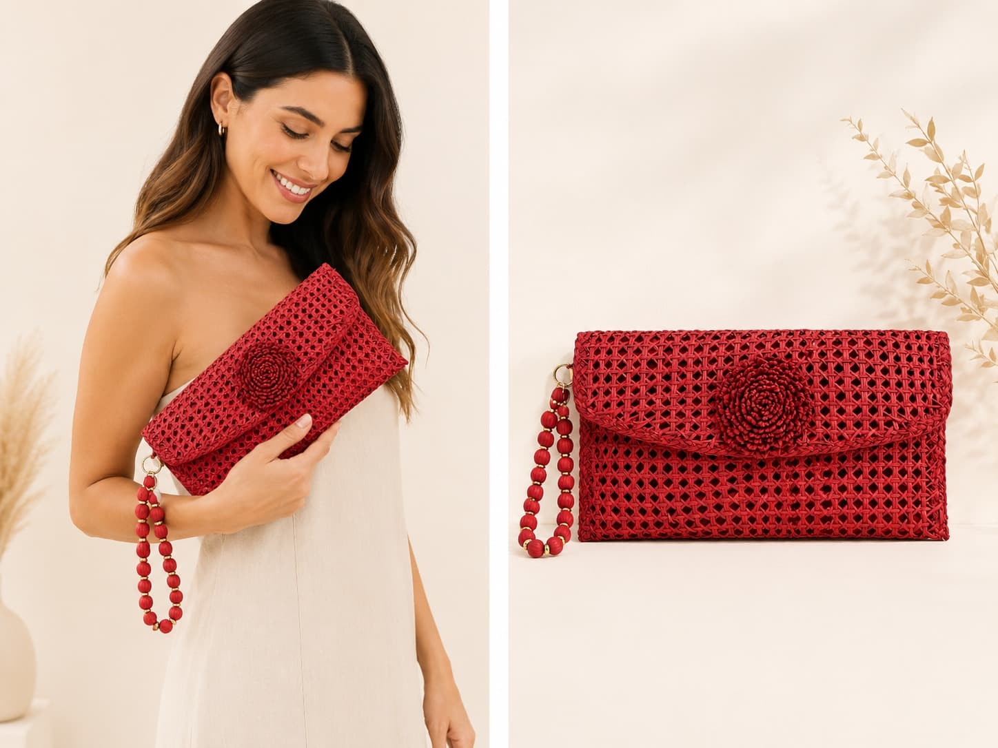 Clutch Artesanal rojo