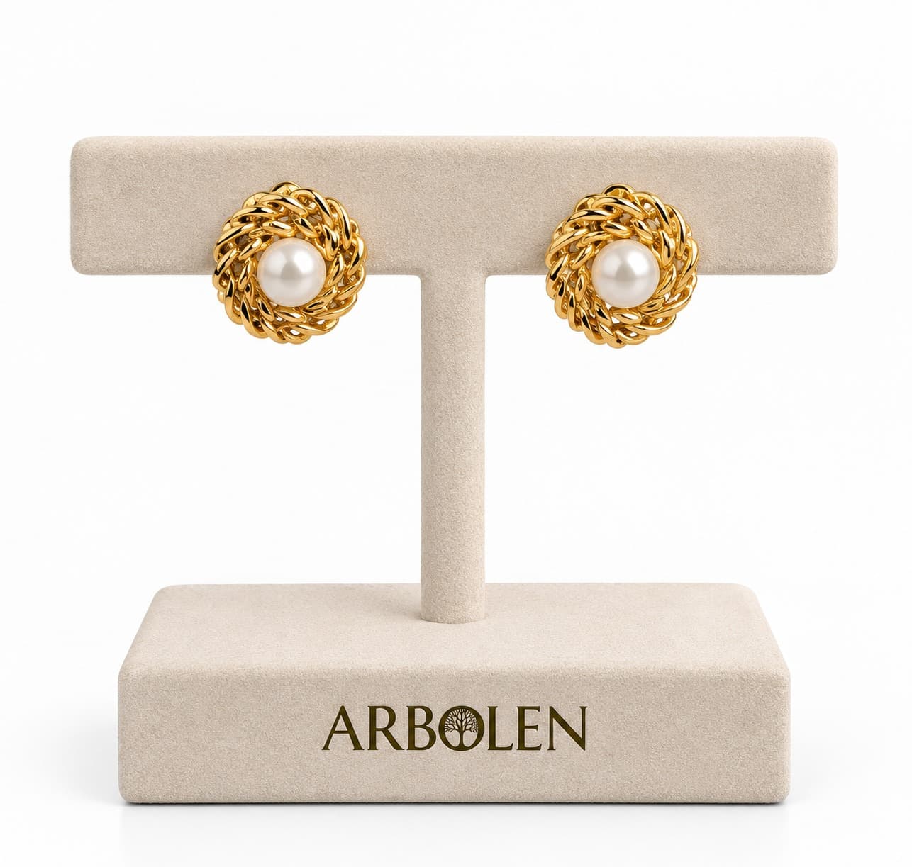 ARETES ROSETA DE NACAR