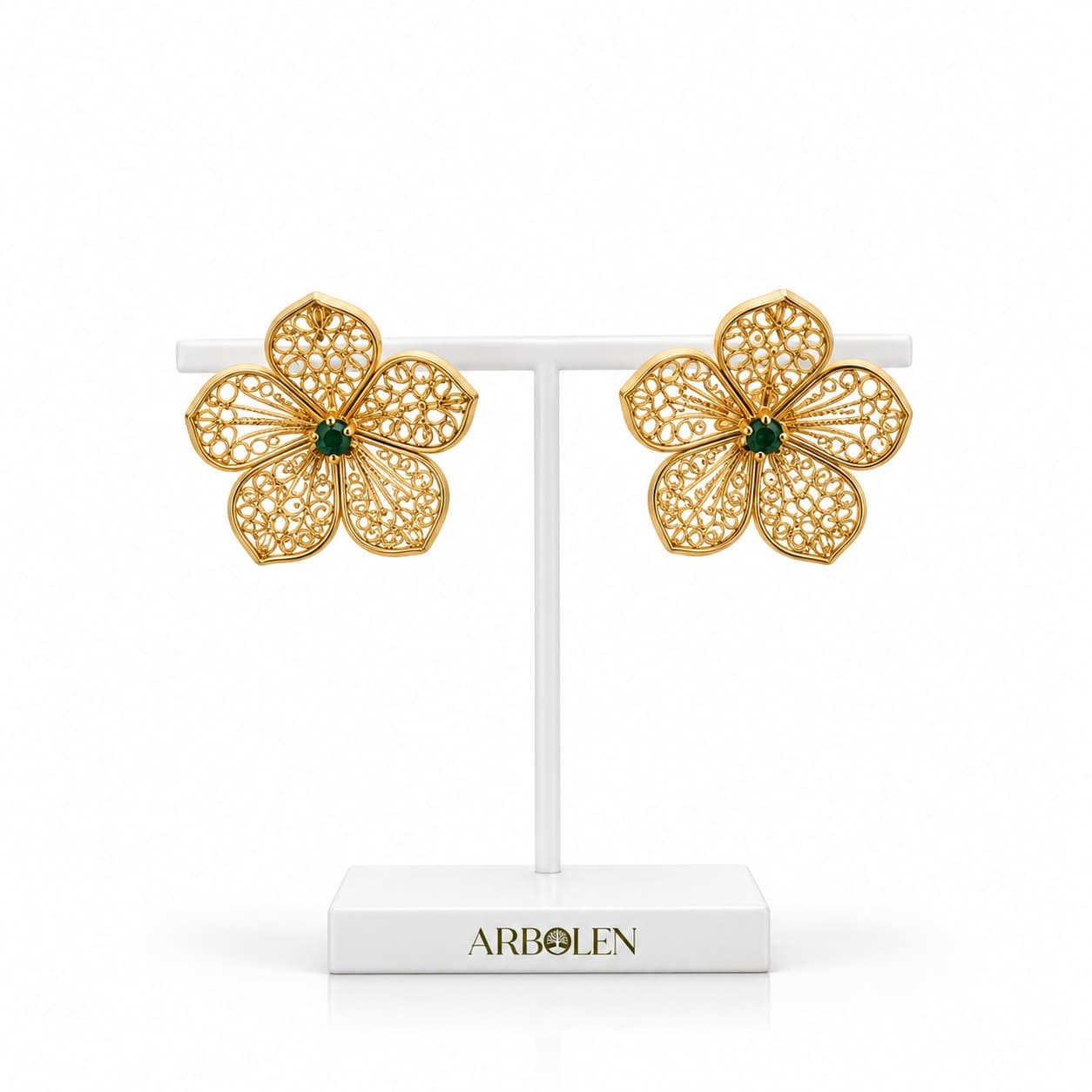 ARETES FLOR ESMERALDA