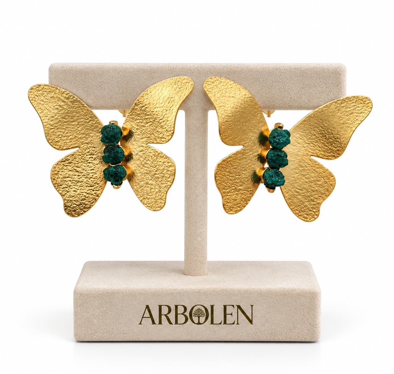 ARETES MARIPOSA ESMERALDA
