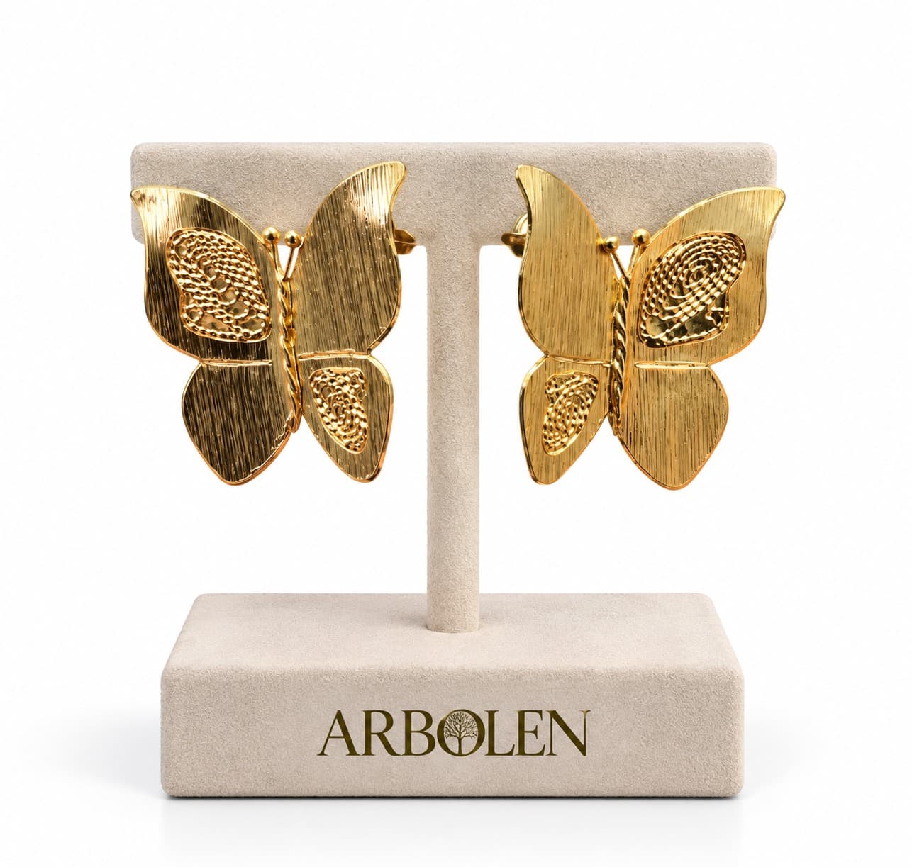 ARETES MARIPOSA REAL